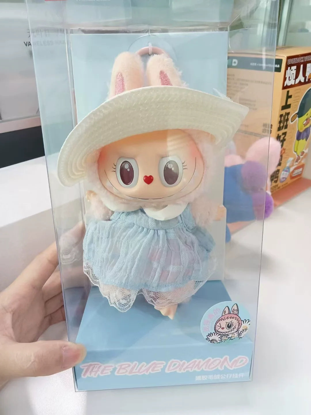 Copy High Quality Version New Product Labubu Sweetheart Doll Mokoko First Generation Plush Pendant Vinyl Pulling Cloth Hanging D