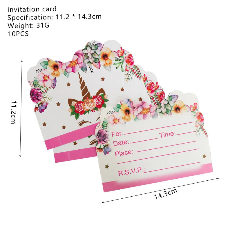Unicorn Decoration For Birthday Girl Happy Birthday Unicorn Them Deco Kit Tableware Background Banner Balloons Supplies For Kids