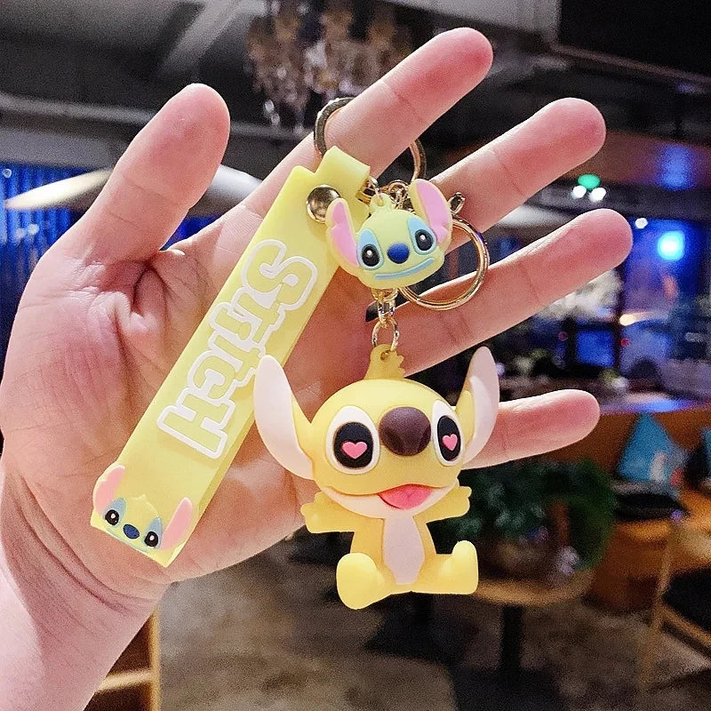 Lilo & Stitch Toys Keychian Children Anime Stitch Pendant Doll Keyring Kawaii Angel Keychians Cute Girls Christmas Gifts