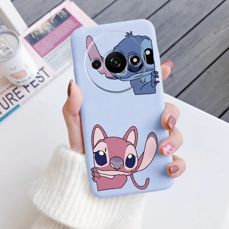 For Redmi A3 Phone Case Soft Silicone Shockproof Super cute Stitch Love?Cover For Xiaomi Redmi A3 Shell RedmiA3 A 3 Bumper Shell