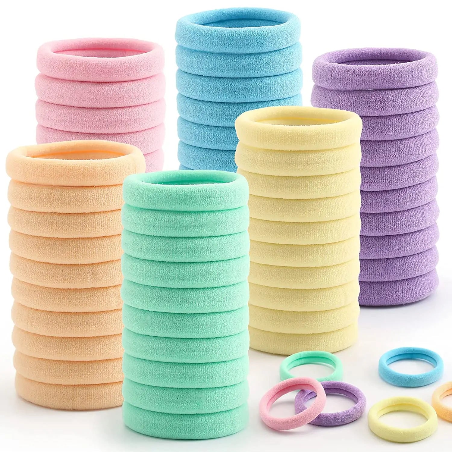 50Pcs/Set Girls Colorful Nylon Elastic Hair Bands Women Rubber Bands Headband Scrunchie Kids Ponytail Holder Hair Accessories
