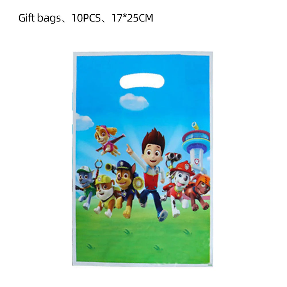Paw Patrol Party Gift Bags Dogs Skye Theme Plastic Candy Loot Bag for Baby Shower Kids Girl Birthday Party Favors Supplies Decor