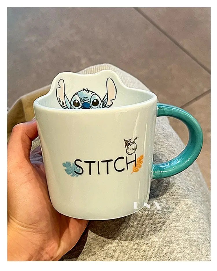 Best Selling Lilo & Stitch Creative Casual Ceramic Mug Office Desk Bedroom Restaurant Boys and Girls Birthday Gift Drinking Cup