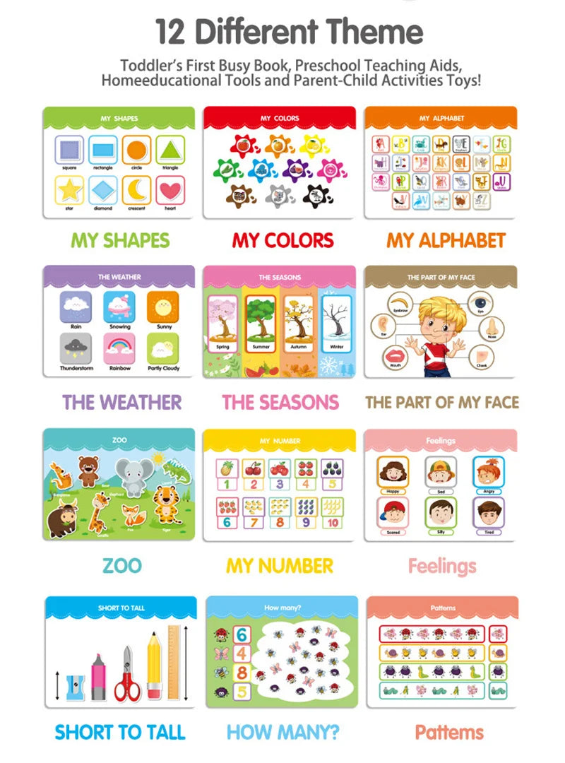 Montessori Busy Book For Kids 2 3 4 Years Preschool Kids Learning Toys Toddlers Activity Book Montessori Baby Toys Book