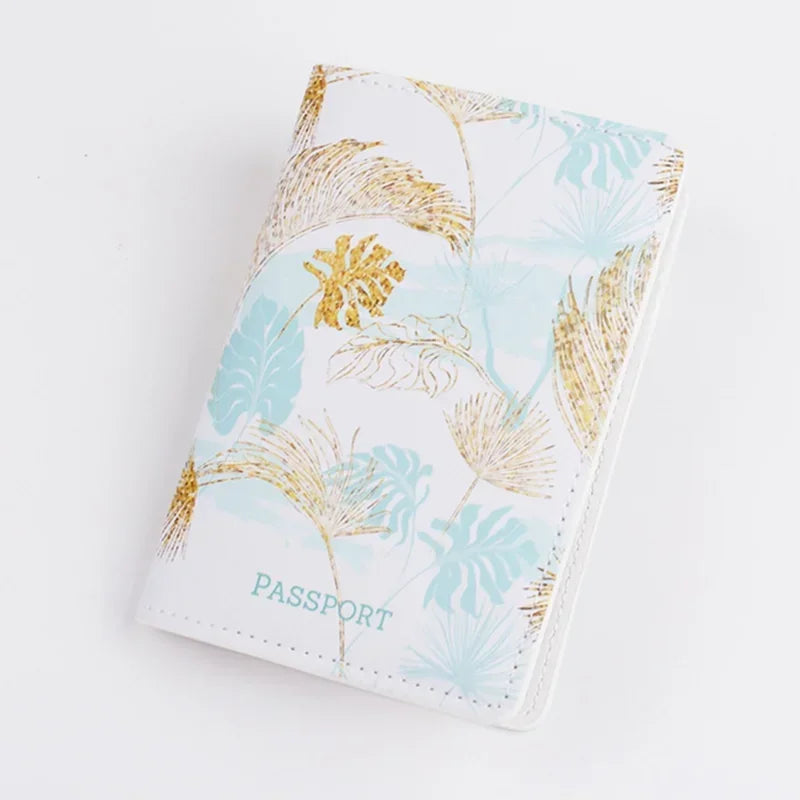 Pink Purple Women Girls Passport Cover Case for Travel Accessories PU Leather Passport Holder Protector Sleeve with Card Slot