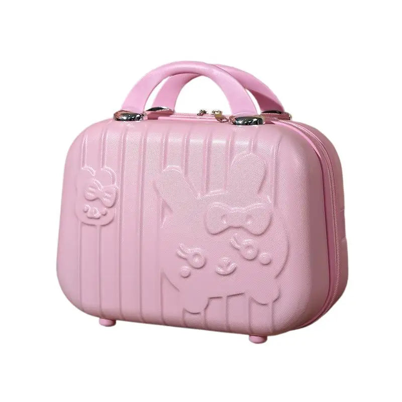 2024 New Cartoon Rabbit Children Suitcase Small Makeup Box ABS Travel Girls Hand Gift Mini Boarding Case Travel Rolling Luggage