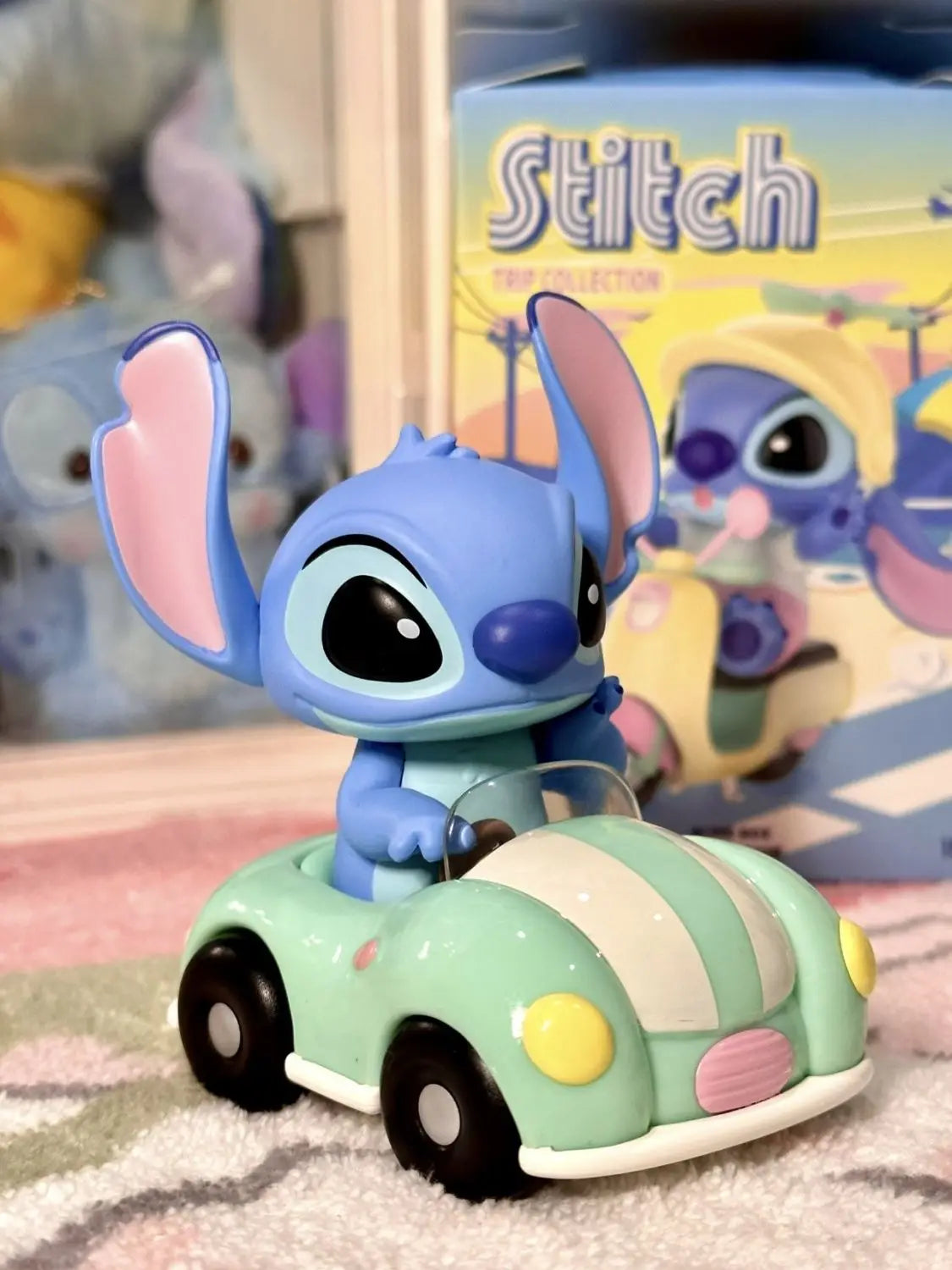 Stitch Lilo and Stitch Cartoon Cute 3D Doll Summer Beach Series Desktop Ornaments Car  Decoration Birthday  Gifts for Friends