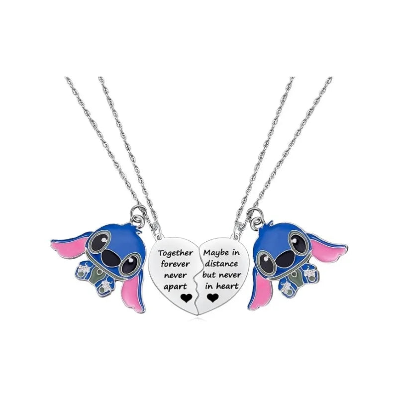 Lilo & Stitch Cartoon Metal Necklace Pendant Necklaces Characters Kids Gifts for Women Jewelry Children's Necklace Toy