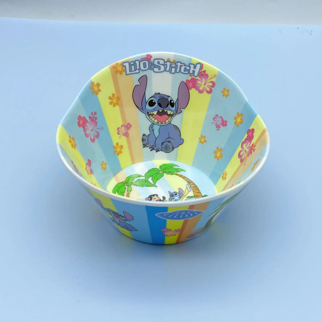 Stitch Cartoon Large Size Bowl, Spoon, Cup and Chopstick Set Cute Anti-fall and Anti-scald Children's Tableware Friend Gift