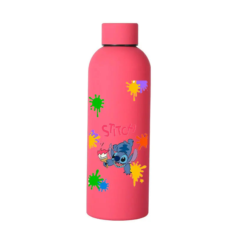 Lilo&Stitch Insulated Cup Sports Small Mouth Bottle Angel Colour Double-layer Vacuum Stainless Steel Cola Coffee Frosted Bottle