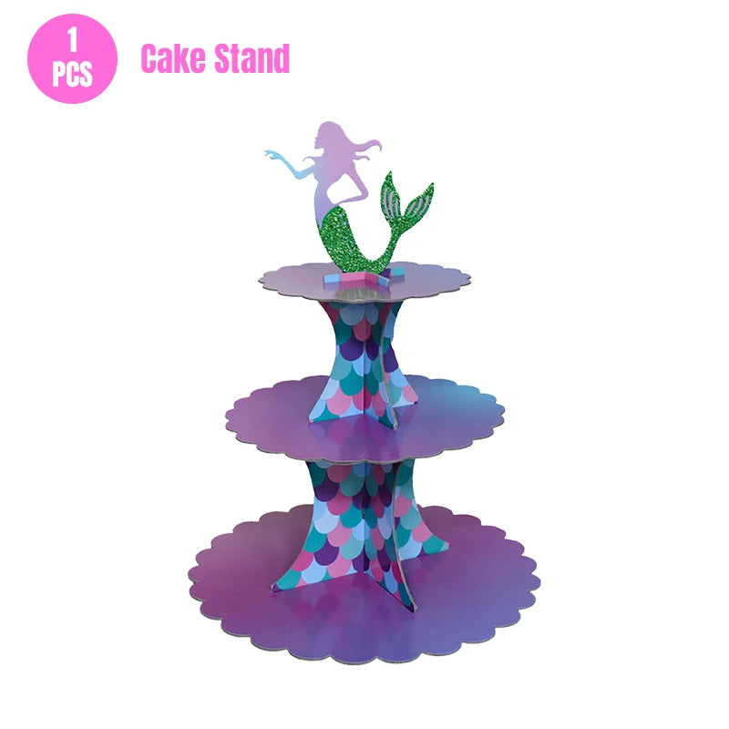 Mermaid Ariel Princess Birthday Party Decorations Disposable Tableware Plate Straw Cup Balloons Baby Shower Party Supplies