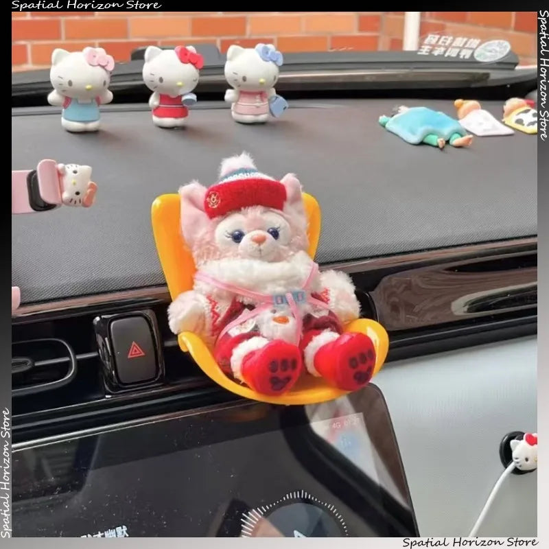 Mini Plush Doll Safety Seat Kawaii Labubu Idol Doll Seat Car Ornament Car Air Aromatreatment Decoration Accessories