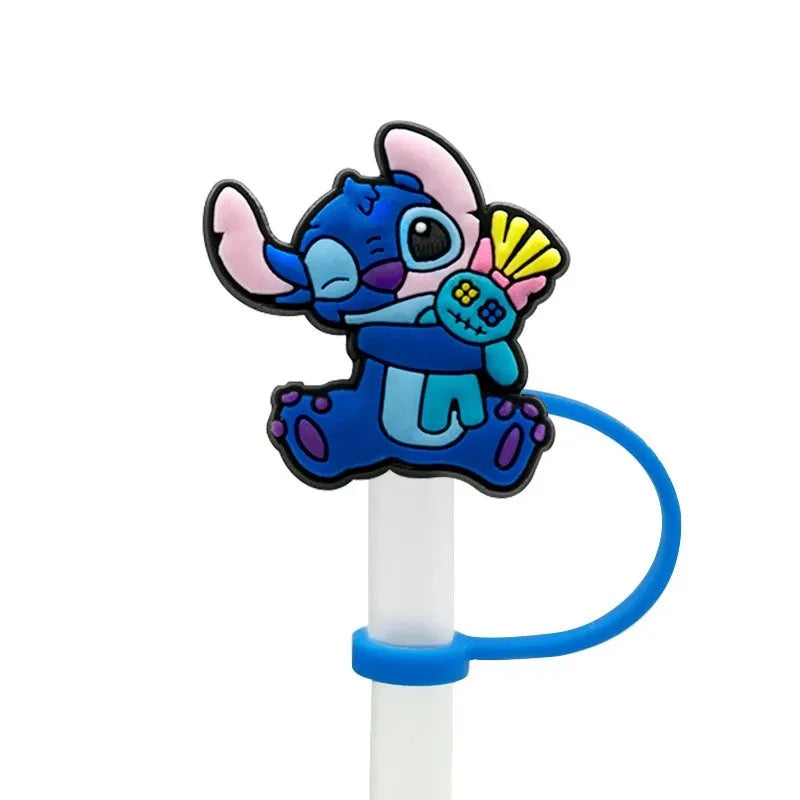 Hot Toys Stitch Straw Cover for Stanley Cup,Straw Topper Compatible with 30&40Oz Tumbler Handle,10mm/0.4in Silicone Straw Cover