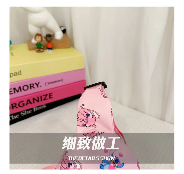 Stitch Anime Shoulder Bags Kawaii Fashion Chest Bag Travel Satchel Casual Portable Totes Backpacks Birthday Gifts For Boys Girls