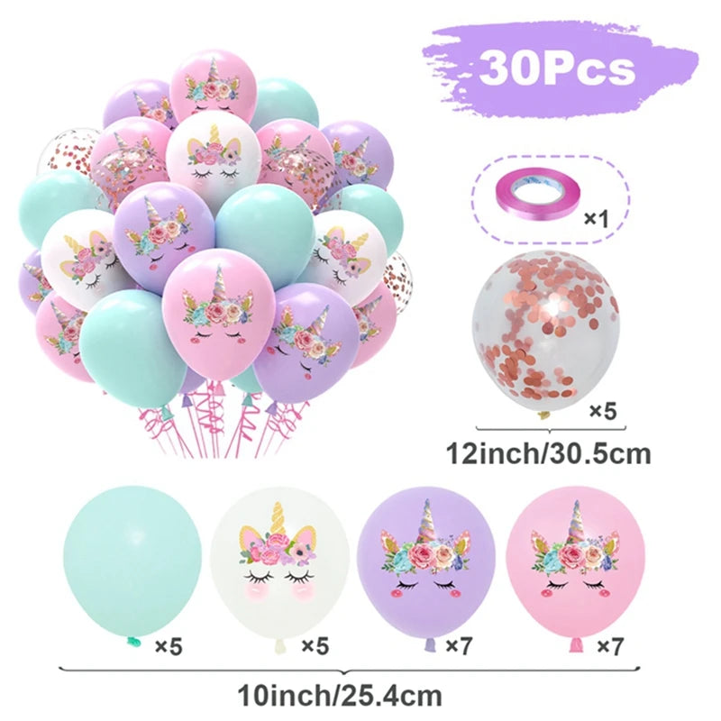 Rainbow Unicorn Disposable Tableware Happy 1st Birthday Party Decorations Kids Unicorn Theme Wedding Baby Shower Girls Supplies
