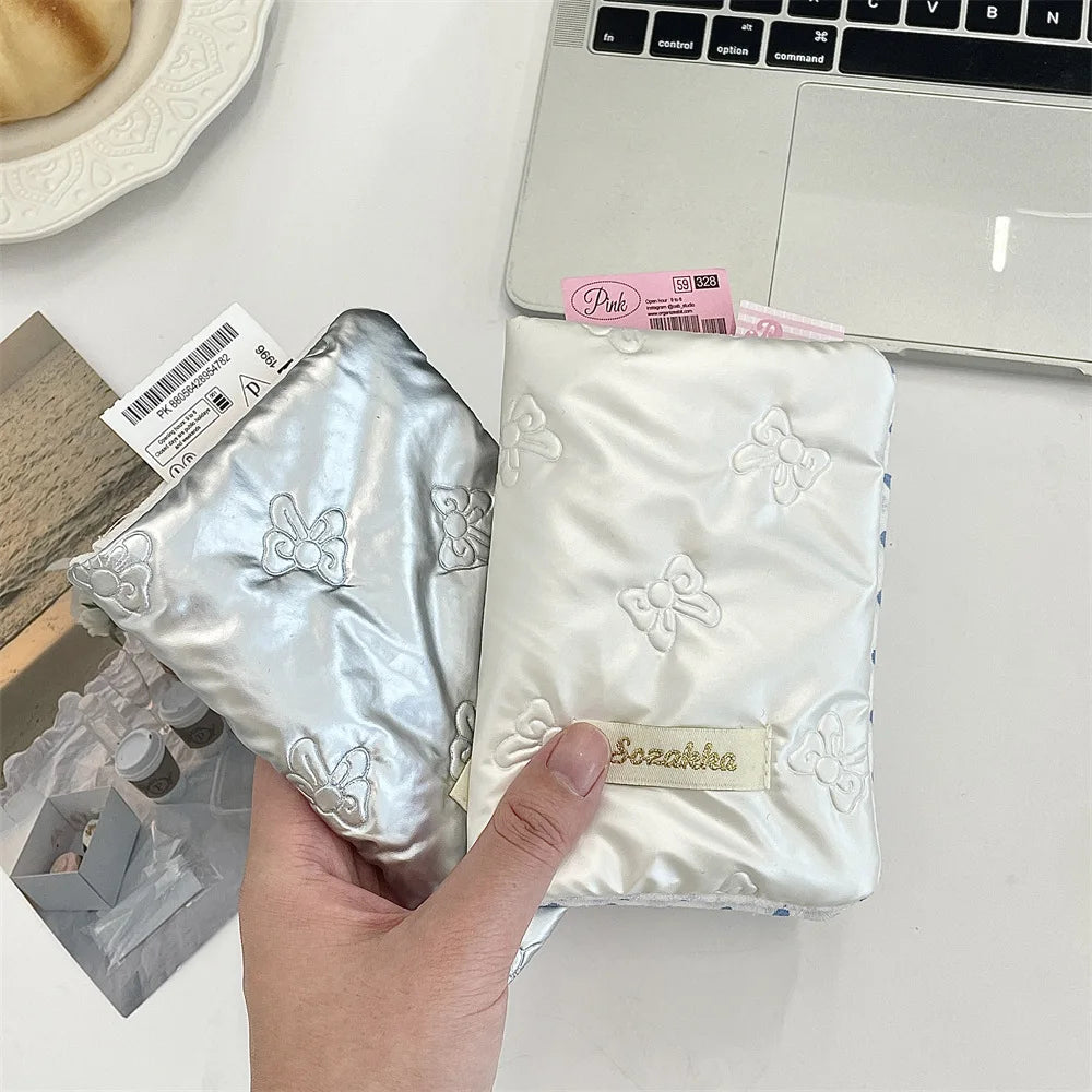 Bow Knot Women Girl Korean Ins Certificates Passport Wallet Travel Multi Functional Document Card Passport Cover Storage Bags