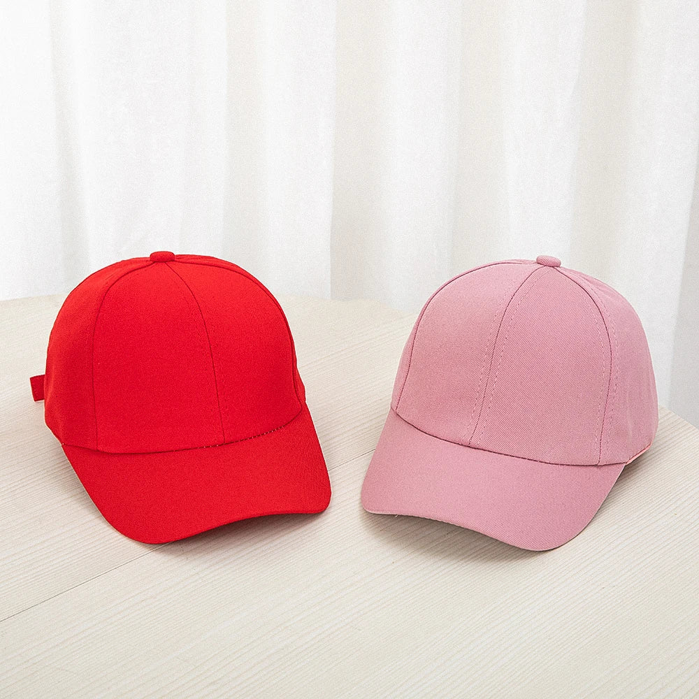 1pcs 2024 New   Fashion Candy Color Kids Baseball Cap  Sun Protection Adjustable Travel Children Baseball Cap