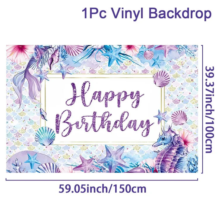 Little Mermaid Party Decor 1st One Birthday Party Kids Girl Mermaid Party Gifts Mermaid Brithday Party Supplies Baby Shower