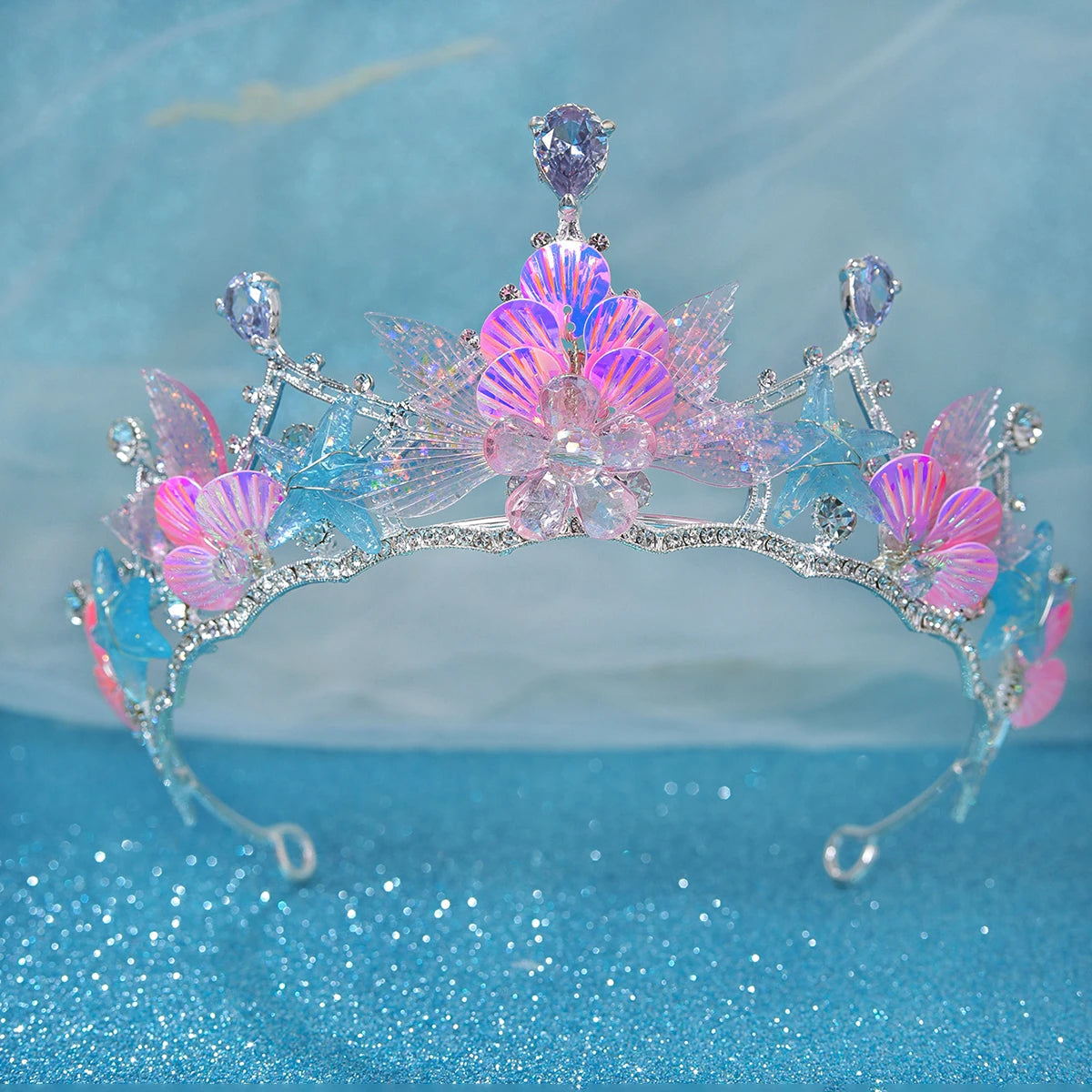 Colored seashells Party Crown Headband Mermaid Tail Hat Photo Props for Girl Birthday Party Mermaid Hair Accessories