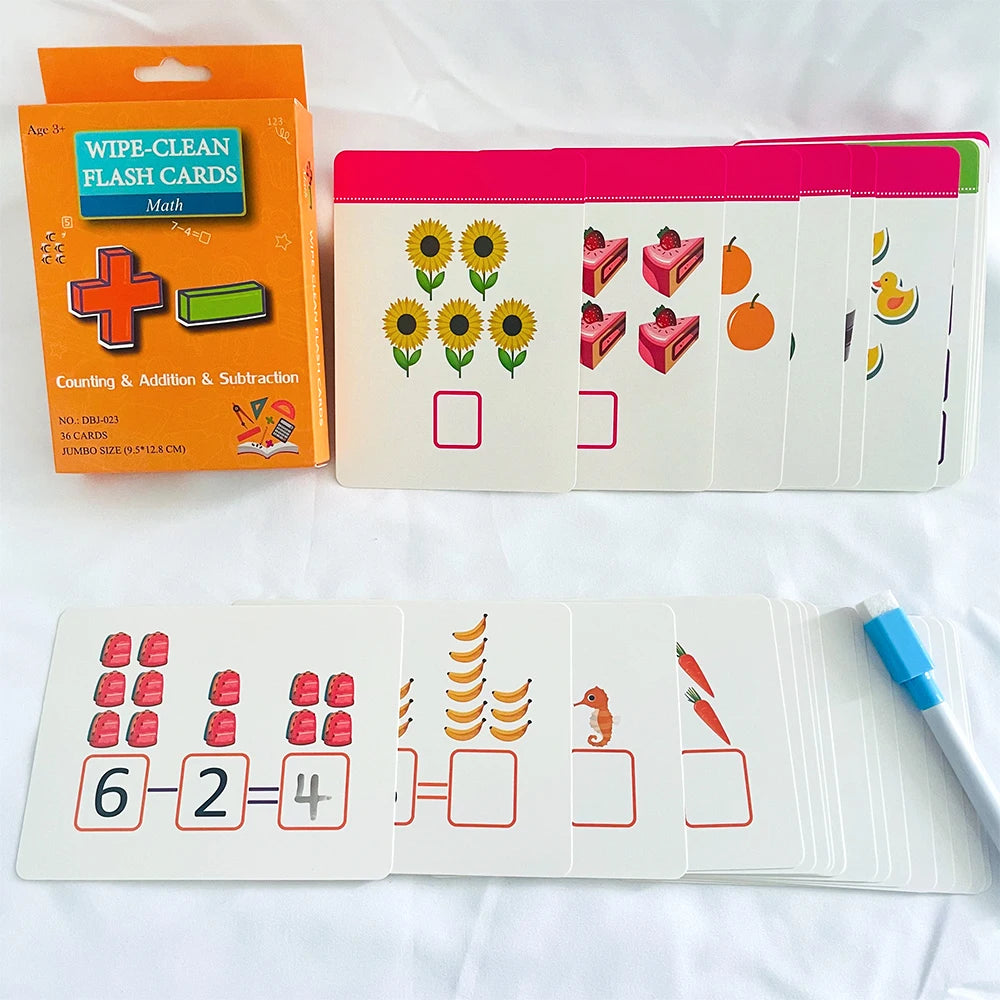 36 Cards Children Reading and Writing Number Cognition Flashcard Maths Learning Cards Baby Montessori Kids Early Educational Toy