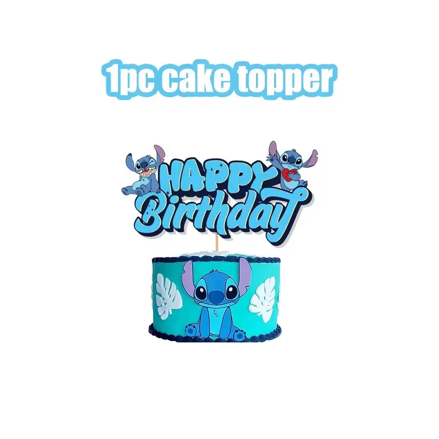 New Stitch Birthday Party Decoration Tableware Balloons Cups Plates Banner Straws Lilo And Stitch Theme Party Supplies Toy Gifts