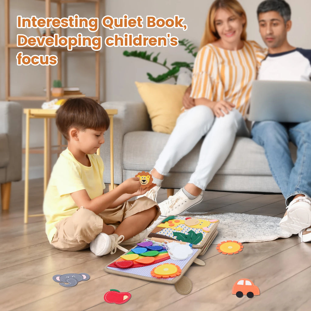 Toddlers Montessori Toys Busy Board Farm Animal Scene Storytelling Activity Toy Quiet Book Felt Activity Educational Sensory Toy