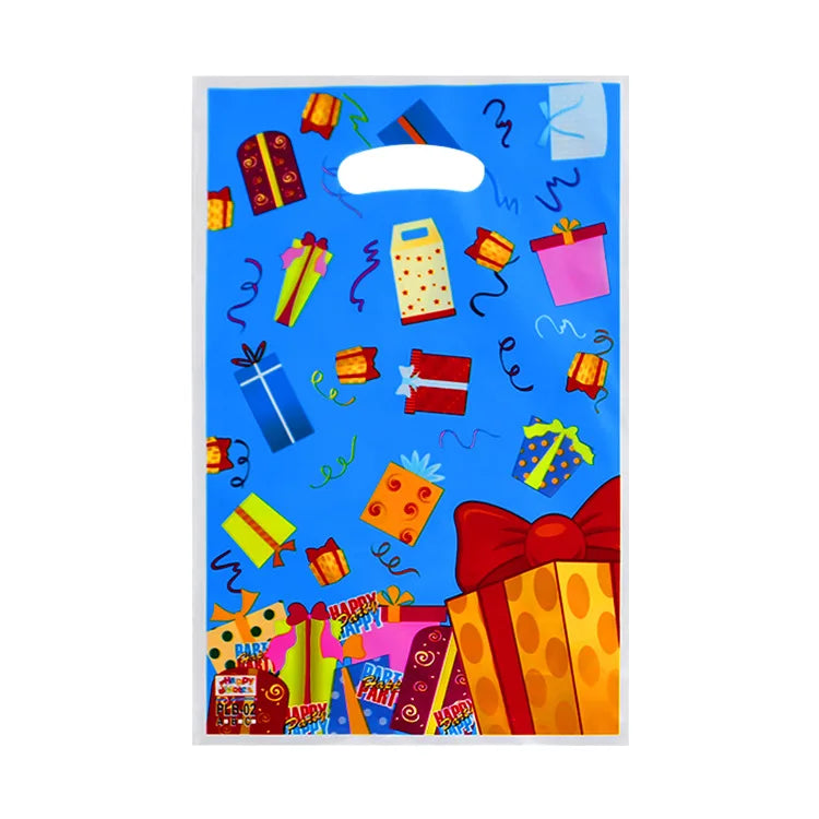 20pcs Printed Gift Bags Polka Dots Plastic Candy Bag Child Party Loot Bags Boy Girl Kids Birthday Party Favors Supplies Decor