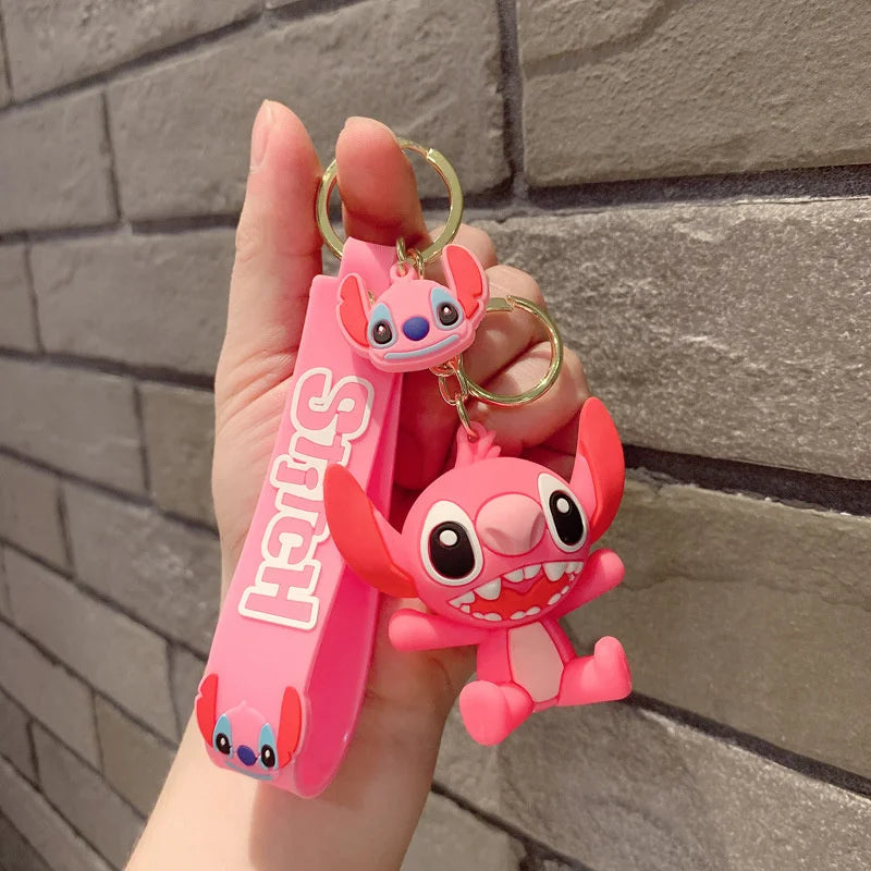 Lilo & Stitch Toys Keychian Children Anime Stitch Pendant Doll Keyring Kawaii Angel Keychians Cute Girls Christmas Gifts