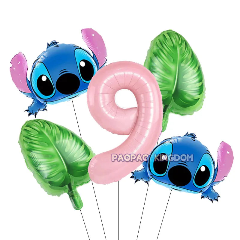 Lilo Stitch 32inch Number Foil Balloons Stitch Birthday Party Supplies Children Balloons Baby Shower Decoration Supplies