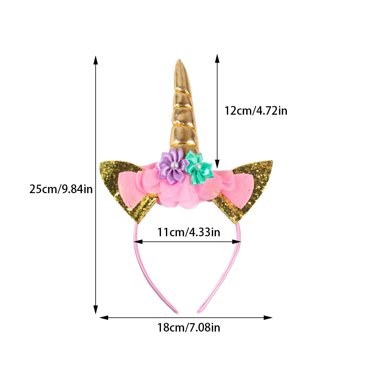 Unicorn Headband Girls' Fairy Rainbow Wings Flowers Headwear Accessory Unicorn Birthday Party Decoration Princess Dress Up Toys