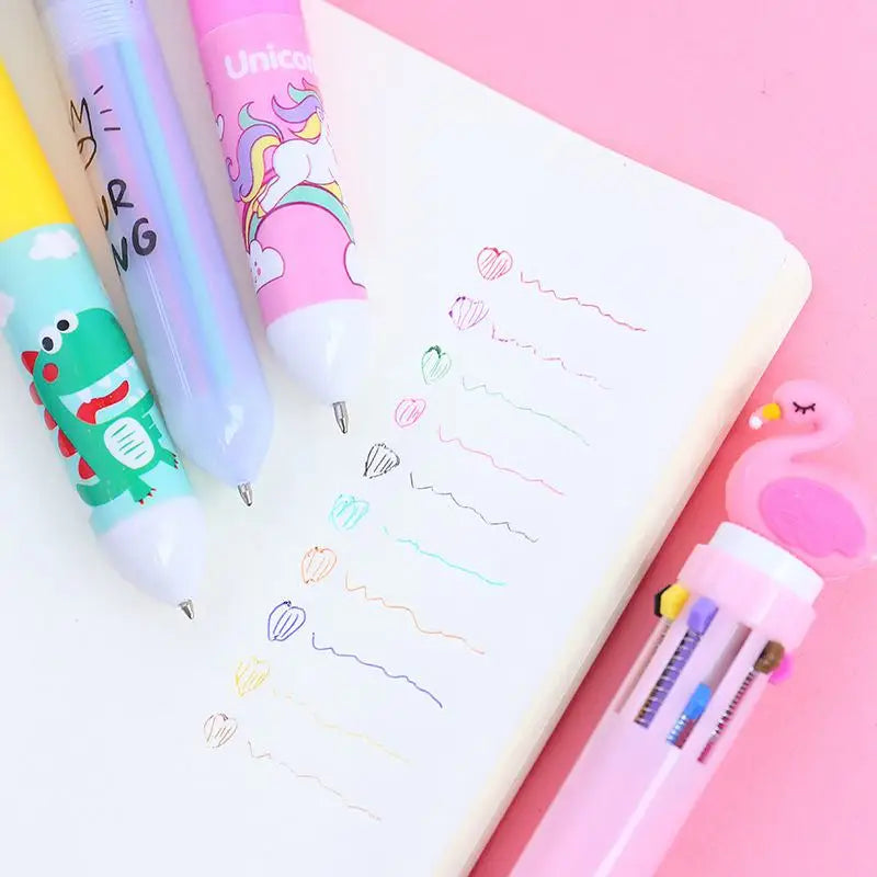 4PCS Cartoon Ballpoint Pen Gift Kids Favor Dinosaur Unicorn Birthday Party Children Prize Gift Christmas Wedding Guest Giveaways