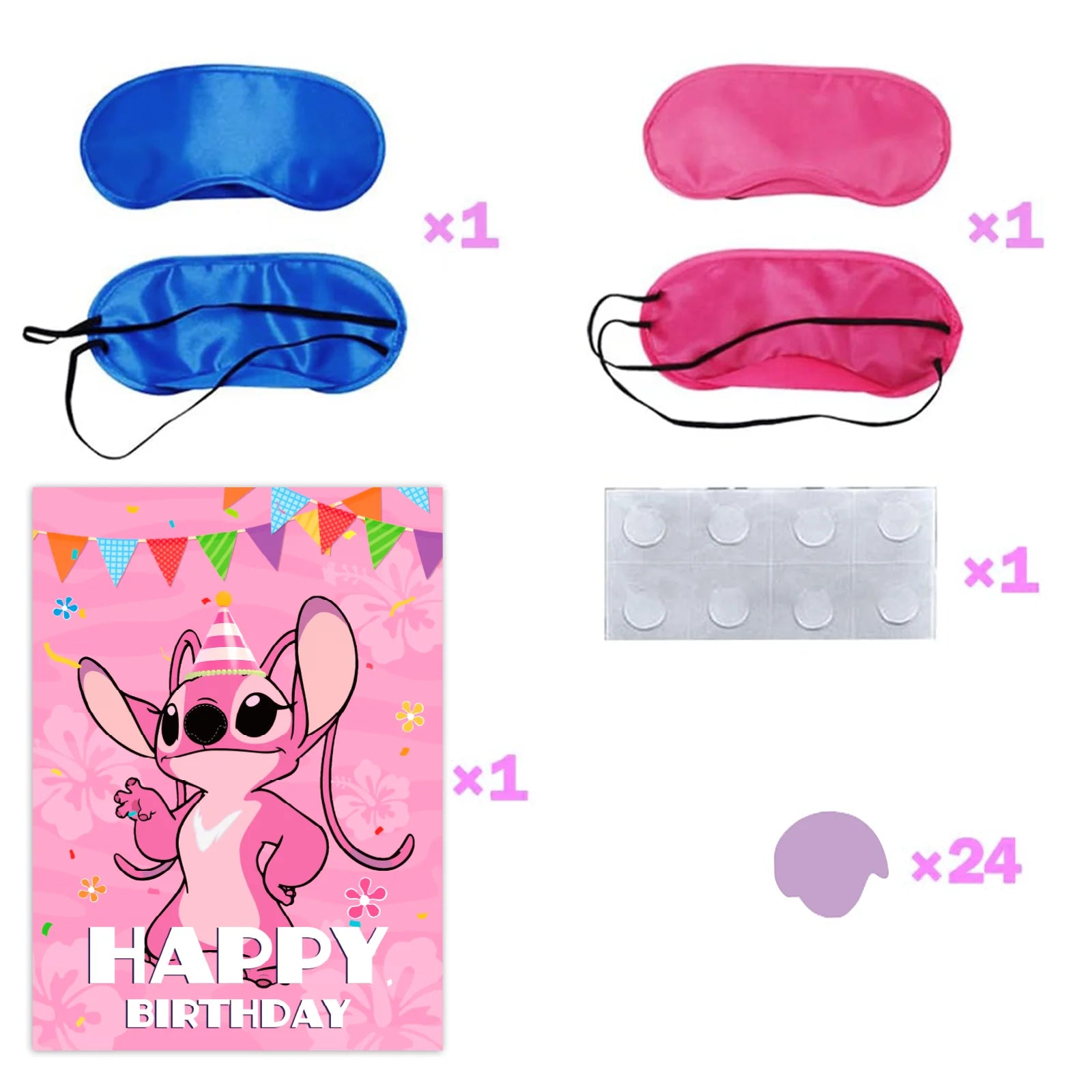 Pin The Nose on The lilo Stitch Birthday Party Game Stickers Poster Stitch Party Background Party Game Kids Favor Gifts Supplies