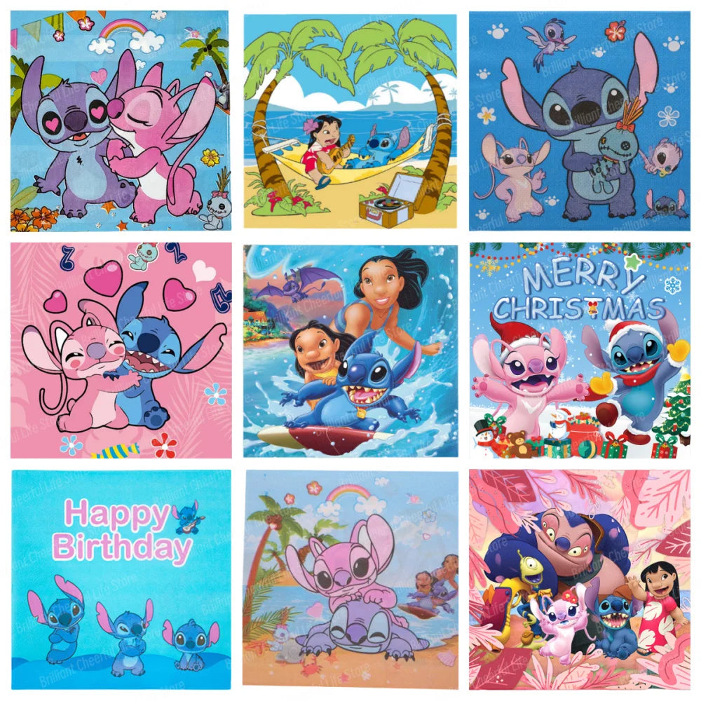 Lilo & Stitch Party Print Napkins Stitch Angle Theme Dinner Napkin Tissue for Baby Shower Kids Boy Girl Birthday Party Supplies
