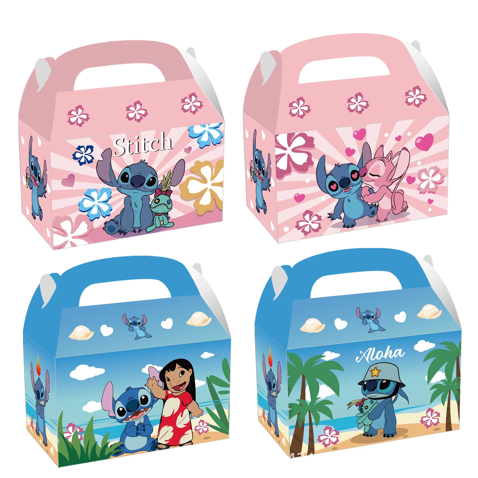 Lilo Stitch Party Gift Supplies Slapping Bracelets Reusable Drinking Straws Stamp Paper Bags Stickers Ring Birthday Party Decora