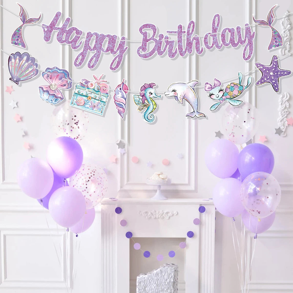 Little Mermaid Party Decoration Mermaid Disposable Tableware Happy 1st Birthday Party Decorations Kids Baby Shower Girl Supplies