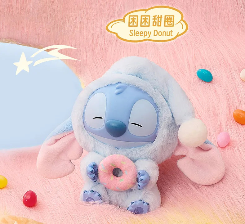 Genuine Stitch Eat Something Before Sleep Series Plush Blind Box Vinyl Toy Cute Doll Mystery Box Bag Pendant Decor for Girl Gift