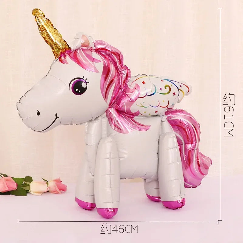 Unicorn Theme Birthday Balloons Party Decoration Rainbow Foil Number Balloon Birthday Party Decor Kids Gift Baby Shower Globos