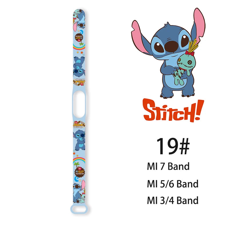 Lilo & Stitch Strap for Xiaomi Mi Band 7 bracelet Sport silicone watch wristband Miband wriststrap For Xiaomi mi band 3 4 5 6 7