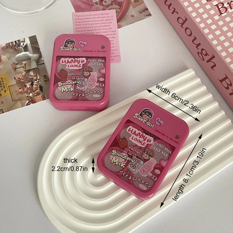1pcs Cute Mini Contact Lenses Case Kit For Girls Travel Portable Contact Lens Box Contact Lens Storage Container