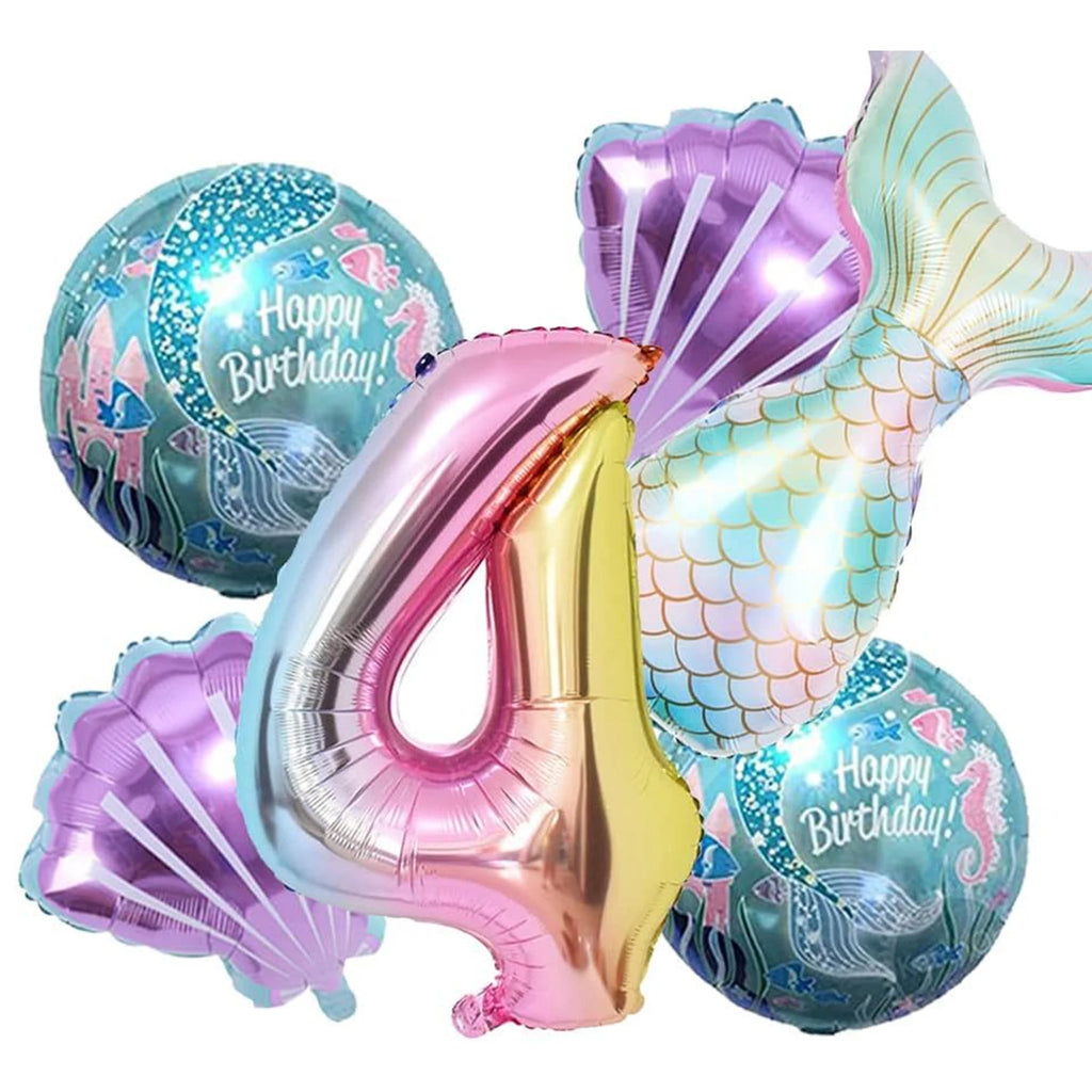 Mermaid Balloon 32 inch Digital Aluminum Foil Balloon Children's Birthday Party Decoration Baby Shower Decoration