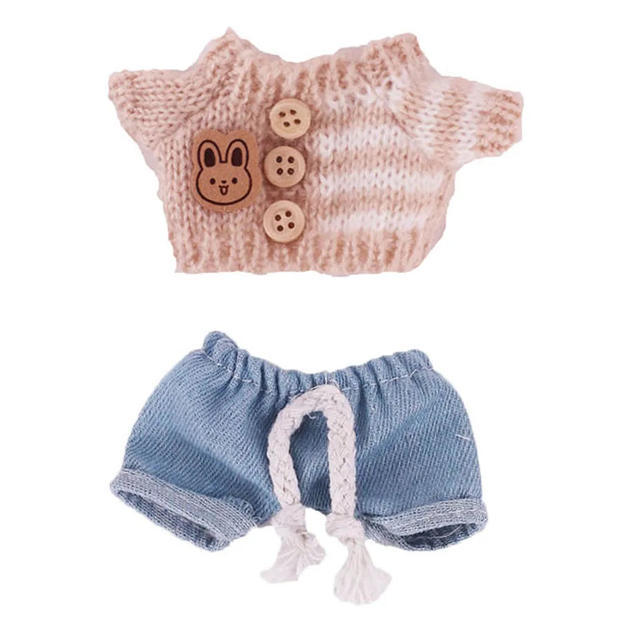 Doll Sweater Pants Shoes set For labubu Clothes 17 cm Doll Accessories,Toys For Girls,Christmas Festival Birthday Present