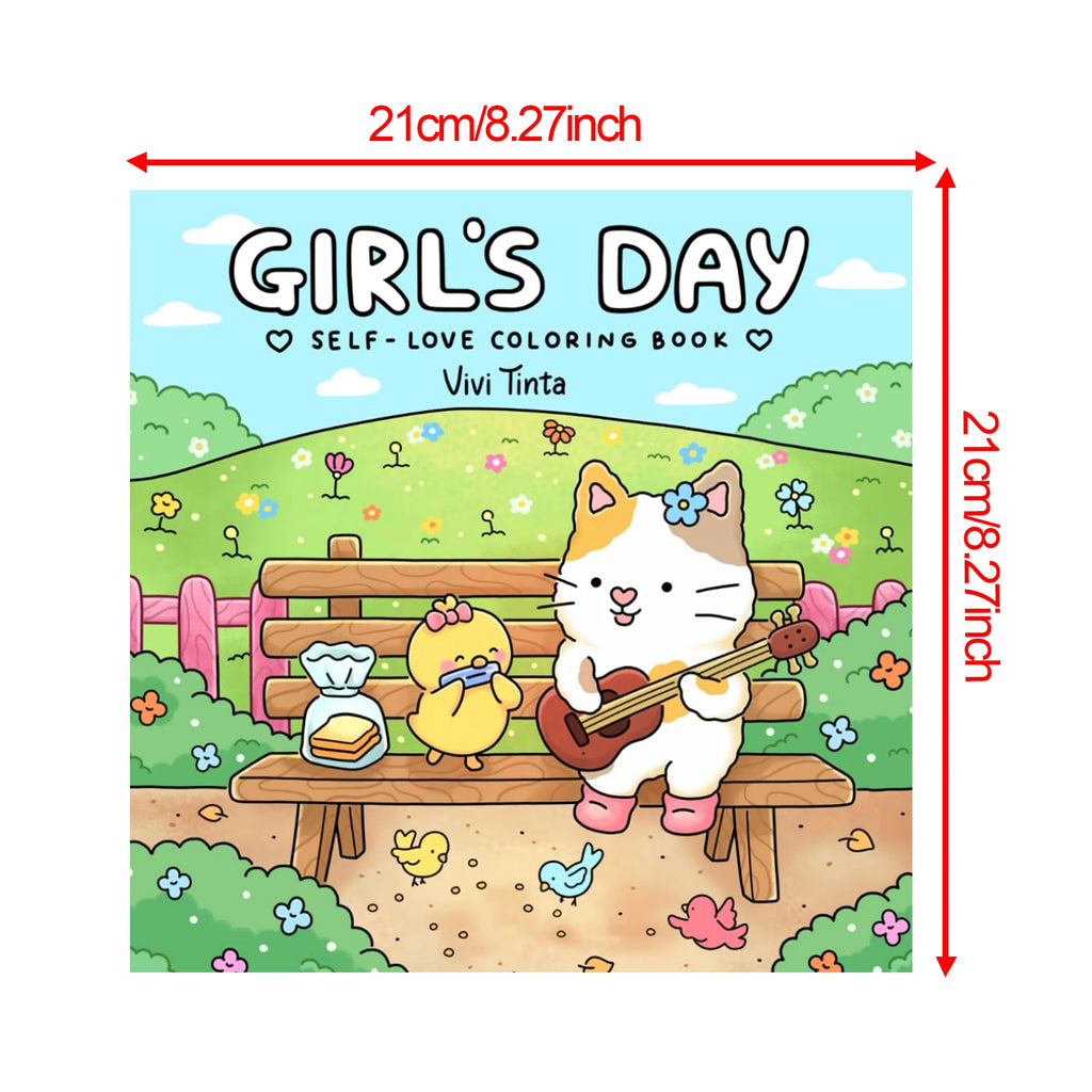 Girls Day:Self-Love Coloring Book for Adults & Teens Featuring Activities in Everyday Life Coloring Book Gift