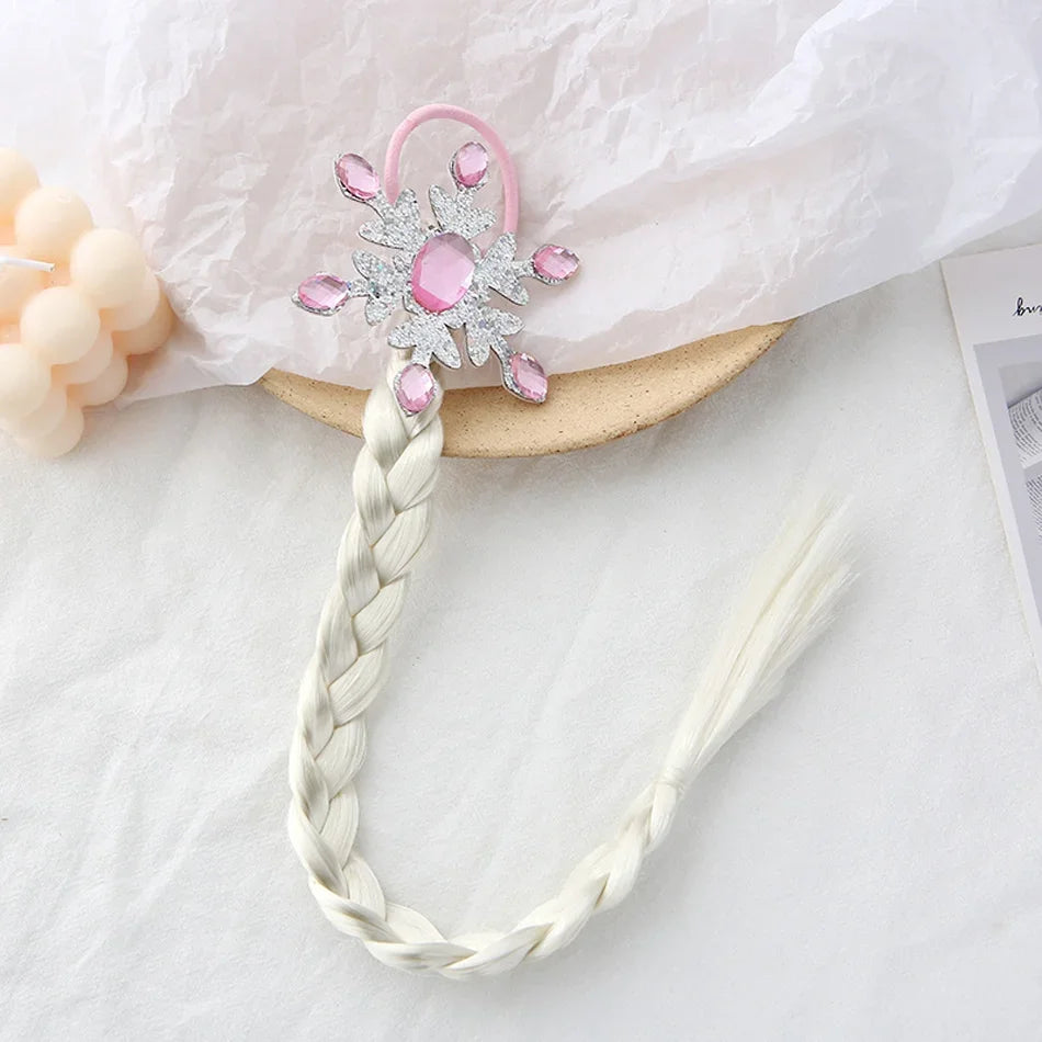 Princess Braid Unicorn Rainbow Hairpiece Cosplay Braided Wigs for Elsa Dress Up Set for Toddler Girls Party Wedding Birthday