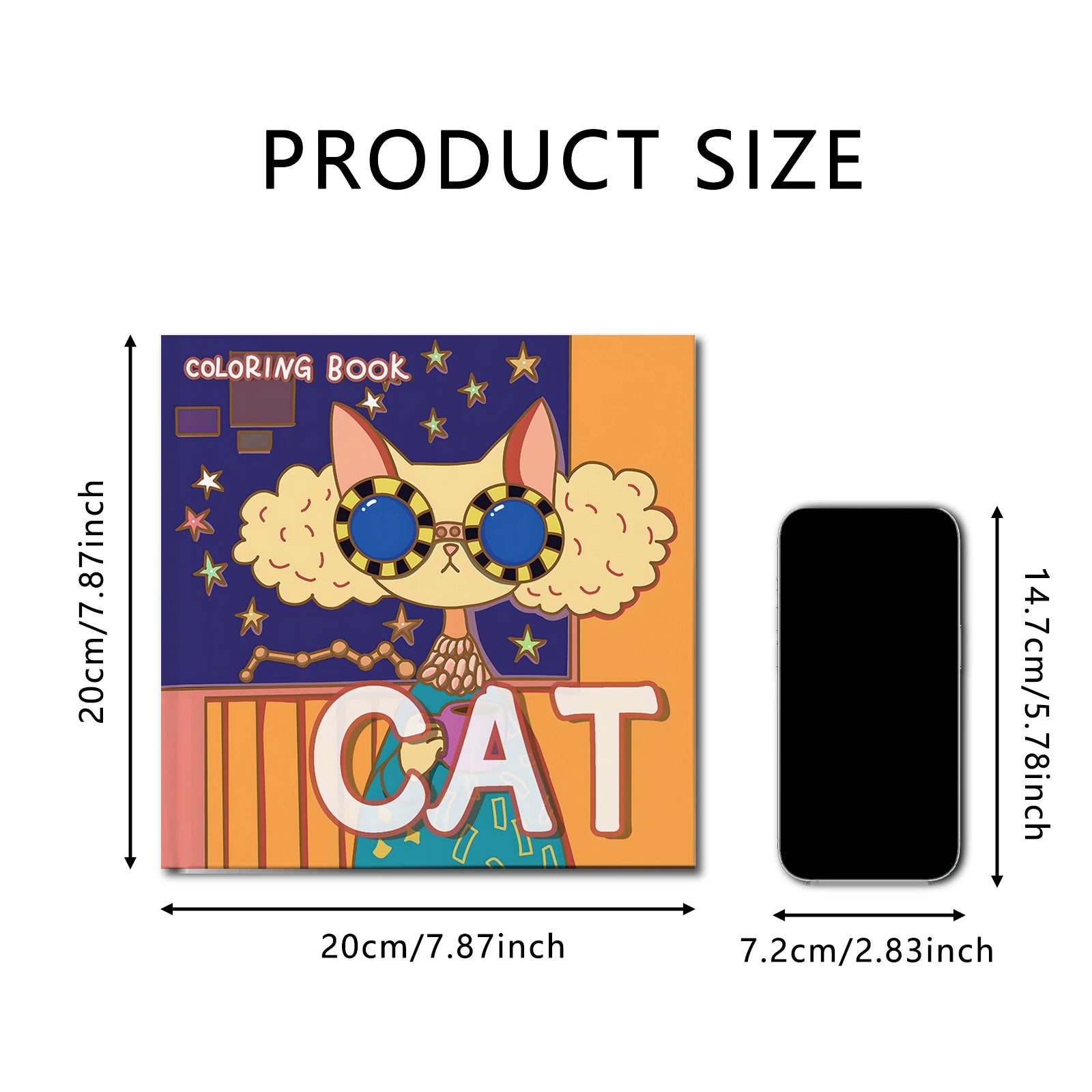 1 pc Cartoon Cat Coloring Book 24 Pages illustration Cute Relax Self-painting Art Colouring Book For Adults And Teens