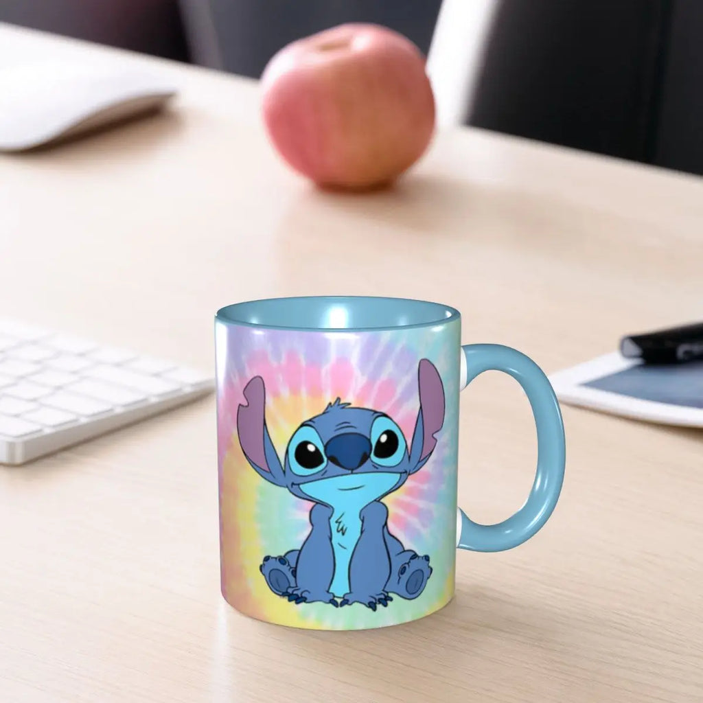 Unique Tie Dye Stitch Coffee Cup Kawaii Mug Present