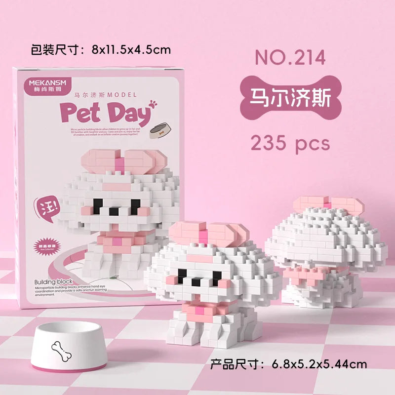 Cat Animal Brick Toy for Children Girls 8 To 10 Years Old Birthday Gifts Construction Block Set Mini Building Blocks Educational
