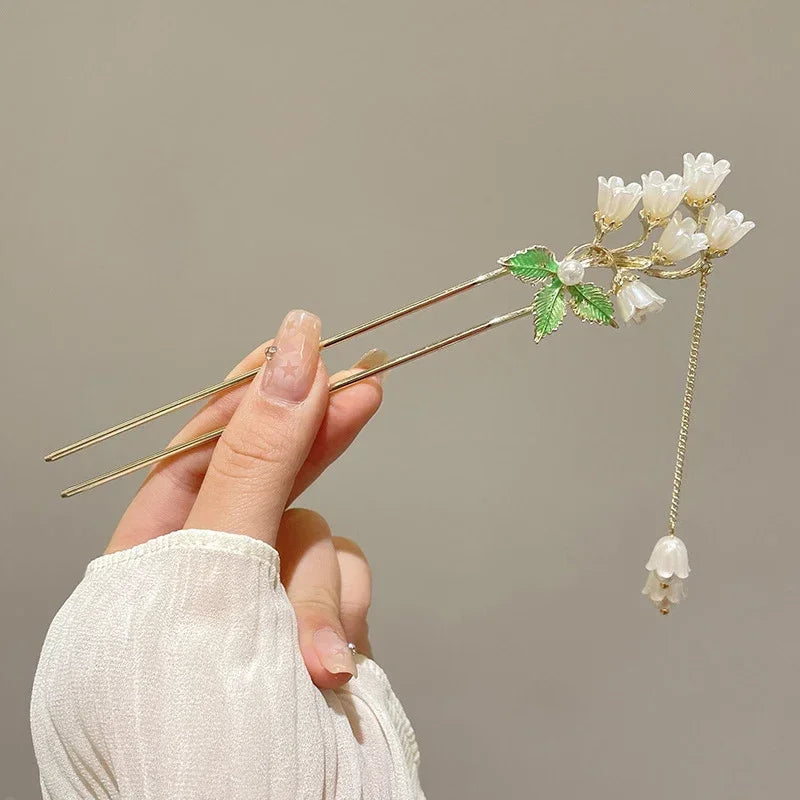 Retro Antique Tassel Phoenix Student Pearl Rhinestone Butterfly Hair Stick Jewelry Wedding Hair Accessories Charm Metal Hairpins