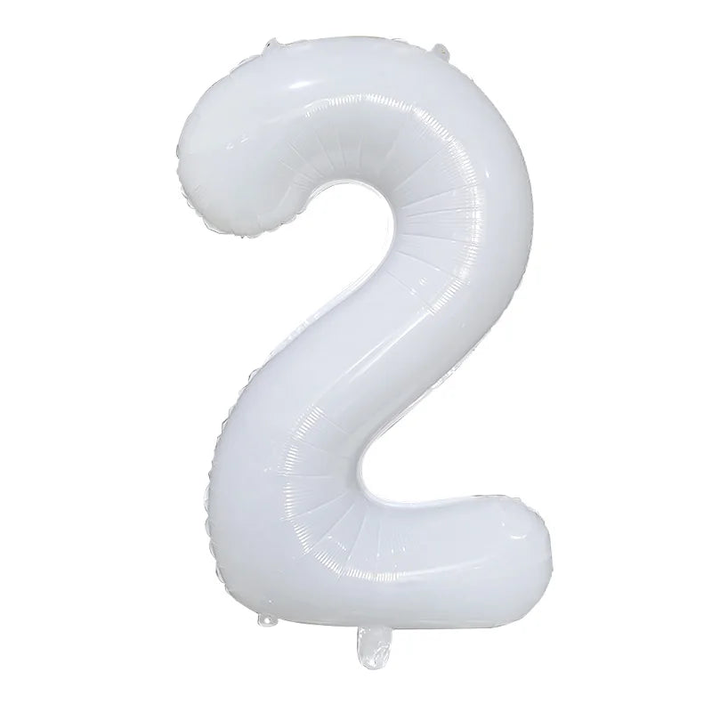 32/40Inch Cream Color Number Balloons 1-9 Large Digital Foil Helium Ball Girl Kids Adult Happy Birthday Party Decoration Wedding