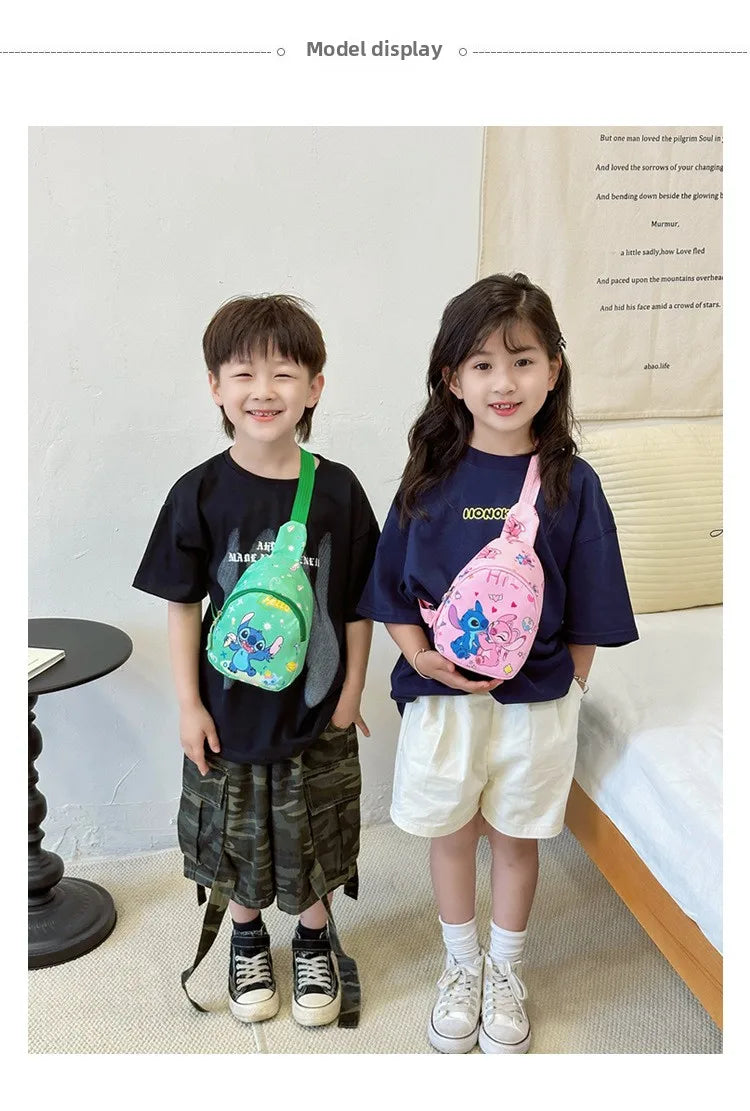 Stitch Anime Shoulder Bags Kawaii Fashion Chest Bag Travel Satchel Casual Portable Totes Backpacks Birthday Gifts For Boys Girls