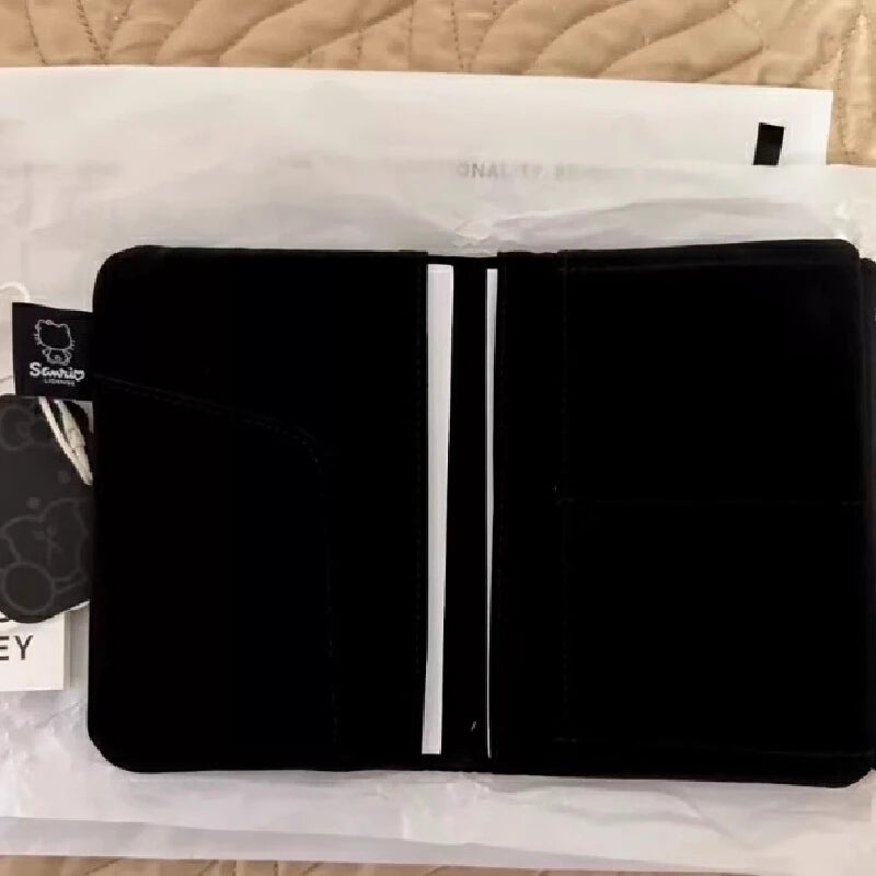 Cute Hello Kitty Denim Mini Portable Bag Cartoon Anime Embroidery Coin Card Passport Holder